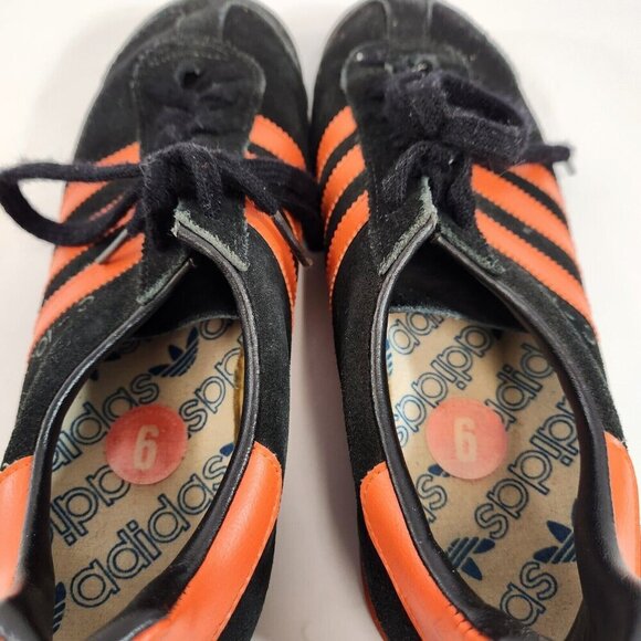 Adidas C-100 Sneaker Running Shoes Black Orange 1980 Canada Samoa RARE Size 6 - Picture 9 of 13